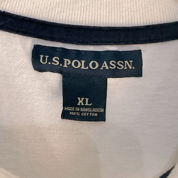 US Polo Assoc w/ Logo Shirt Size‎ XL White and Blue - Picture 2 of 5